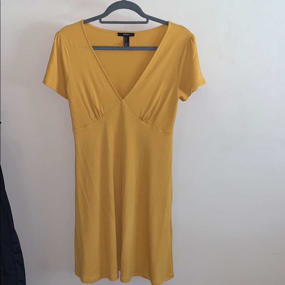 Yellow v neck dress